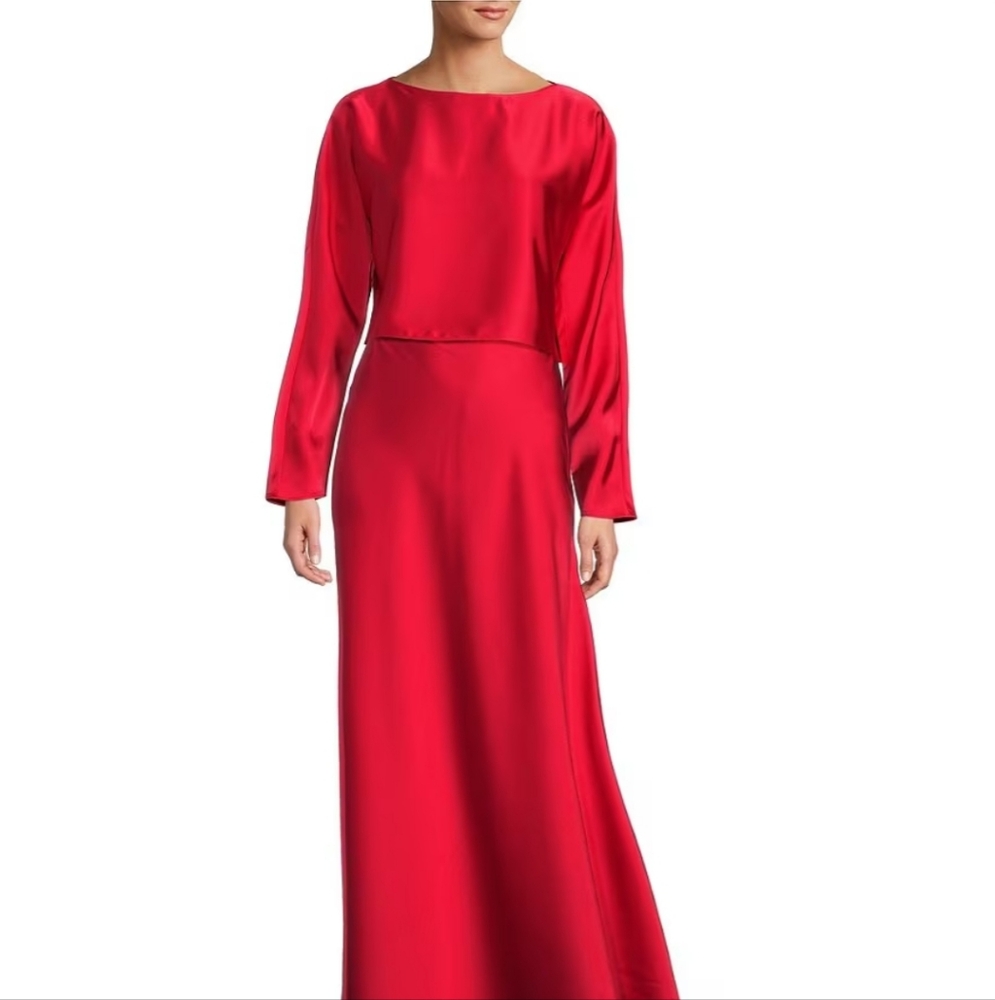 ANTONIO MELANI Vibrant Red Long Sleeve Dress